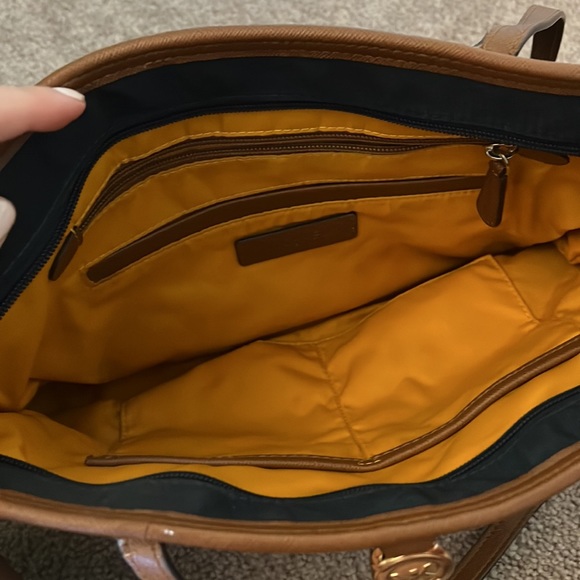 Michael Kors Kempton Navy Blue and Brown Purse - Picture 3 of 5